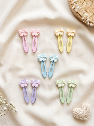 Pastel Bow Hair Clips – Pack of 2