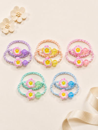 Blossom Lace Hair Tie Set – Pack of 2