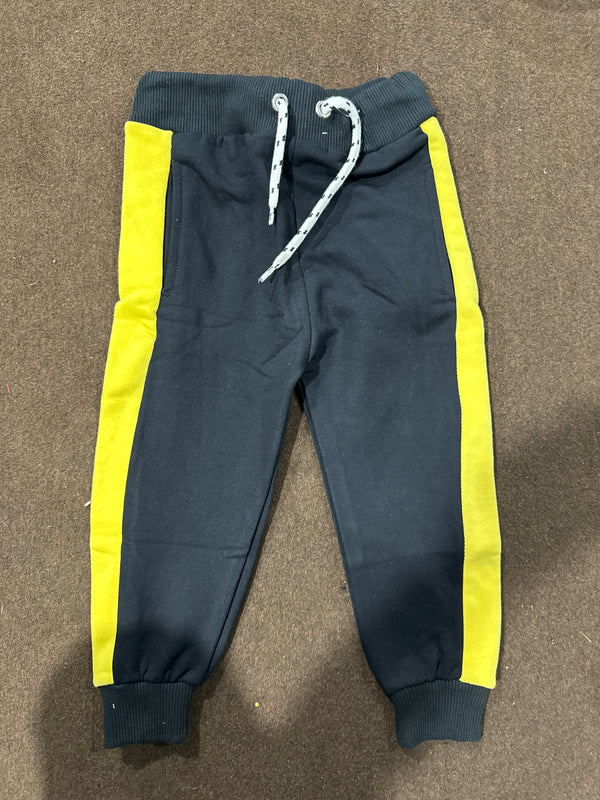 Black Yellow Panel Fleece Trouser