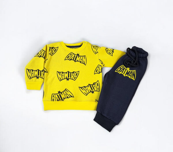 Batman Printed Yellow Sweatshirt & Black Trouser