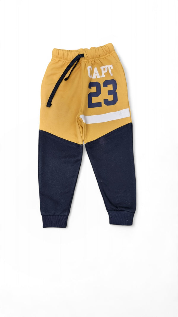 Navy & Yellow Contrast Capt 23 Fleece Trouser