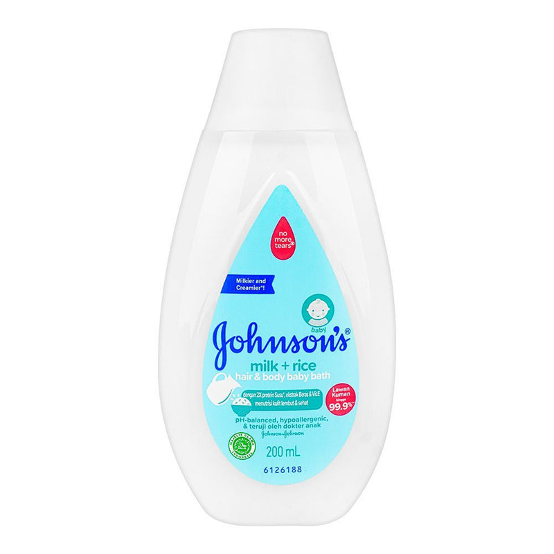 JOHNSONS BABY BATH HAIR & BODY MILK & RICE 200 mL