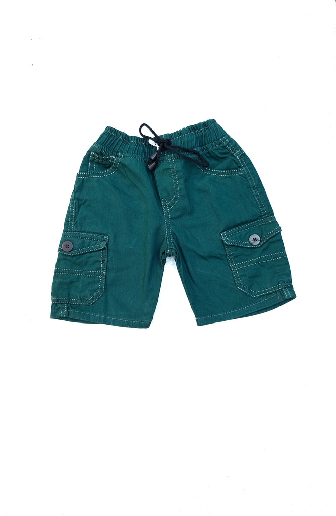 Green Cargo Cotton Jeans Shorts