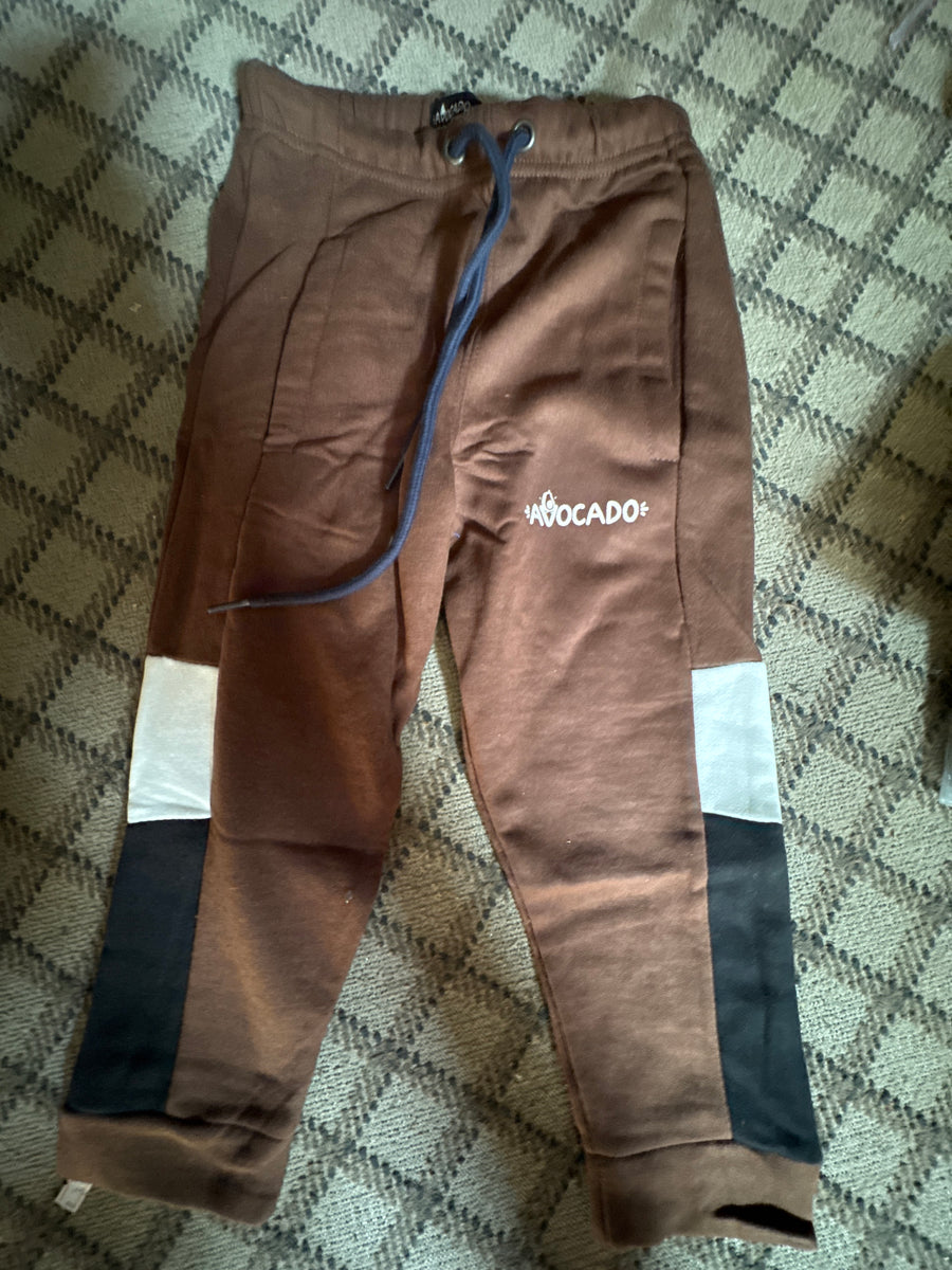 Chocolate Brown Avocado Panel Fleece Trouser