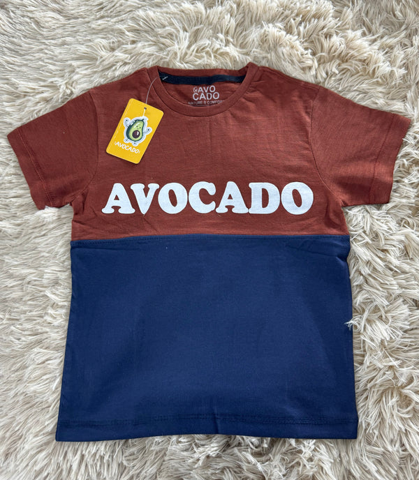 Navy Blue & Brown Avocado Panel Tee