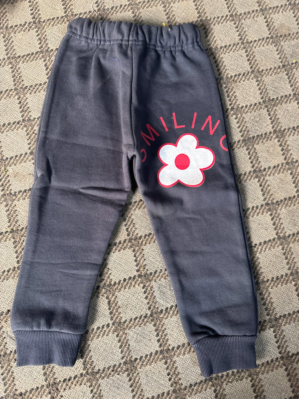 Smiling Flower Printed Fleece Trouser