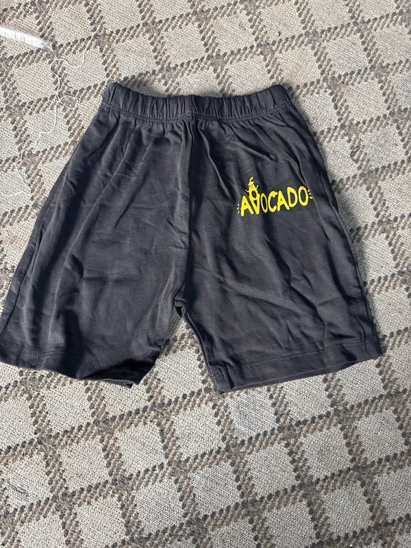 Black Yellow Avocado Printed Summer Short