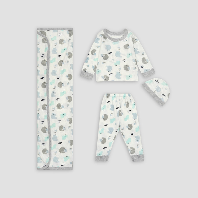 Cozy Polar Bear Full Sleeves Shirt & Trouser 4 pcs
