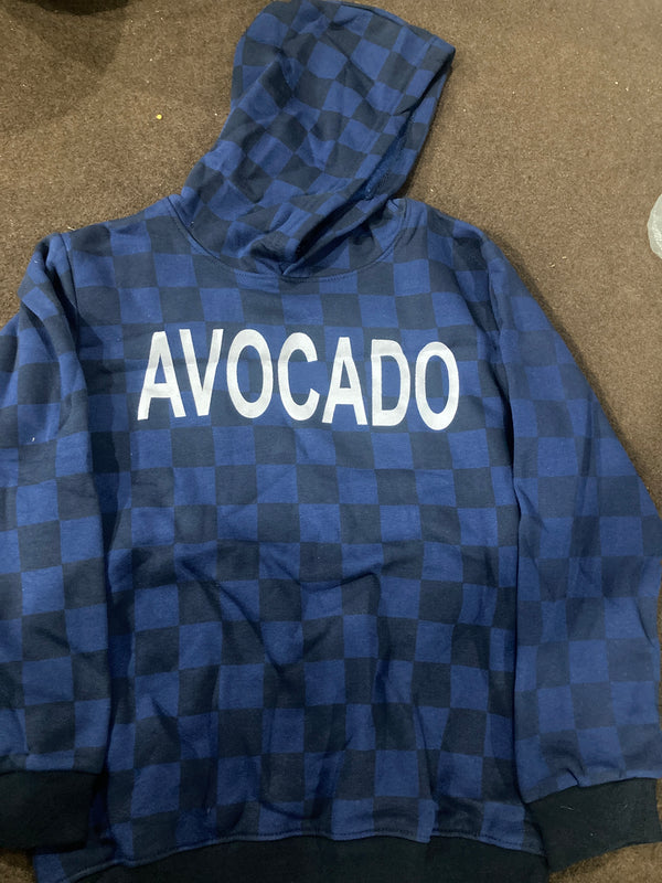 Check Blue Avocado Fleece Hoodie