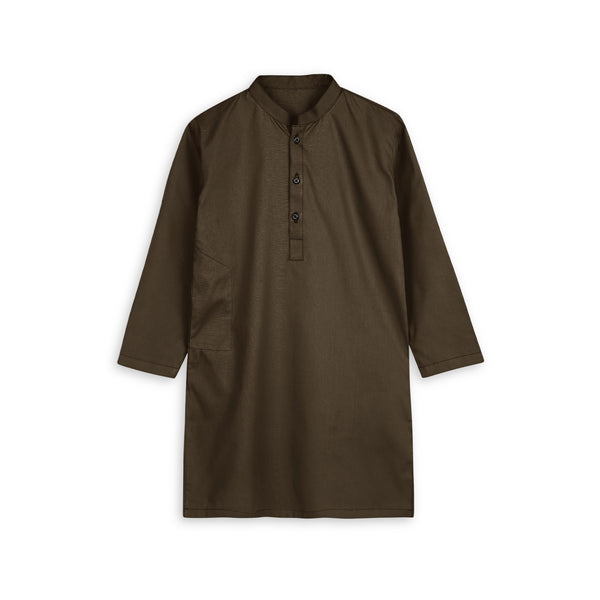 Dark Brown Cotton Kurta