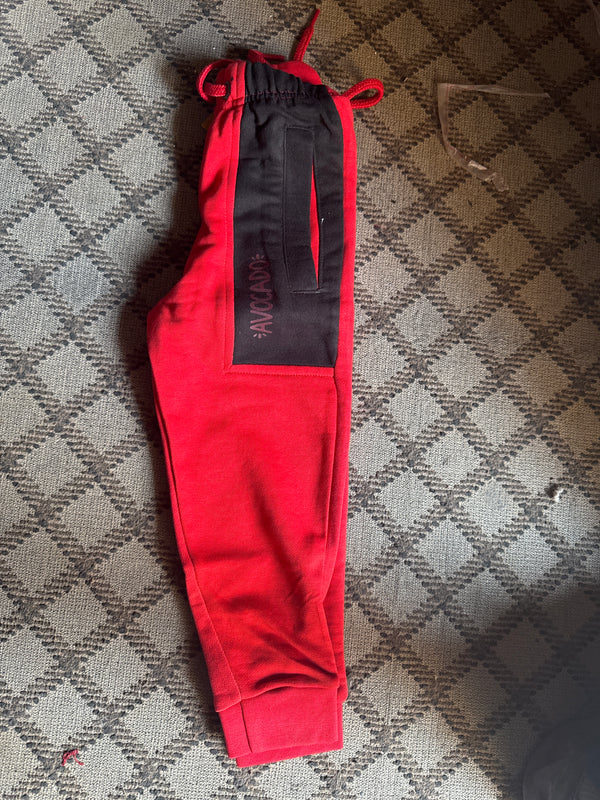 Avocado Red/Black Panel Pocket Fleece Trouser