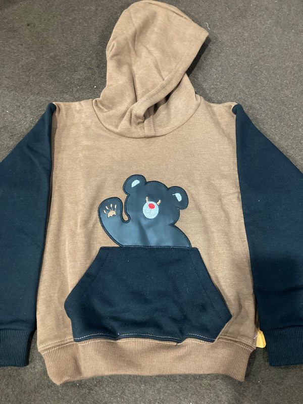 Black Pooh Bear Fleece Hoodie