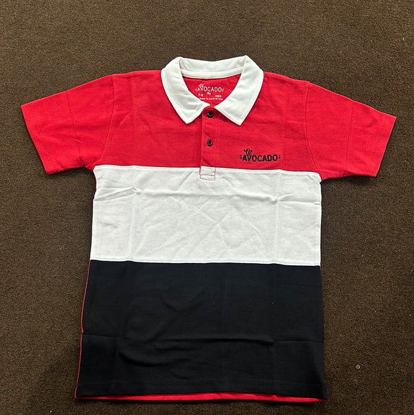 Red Panel Polo T-Shirt