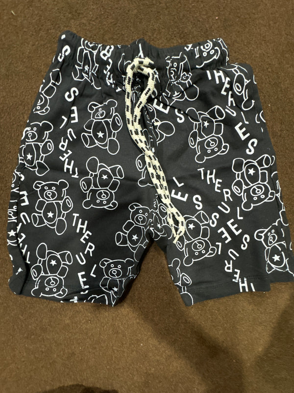 Cute Teddy Black Terry Short