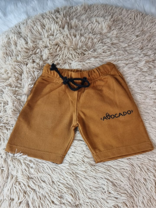 Camel Brown Avocado Terry Summer Short