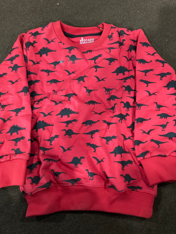 All Over Dinosaurus Yellow Fleece Sweatshirt