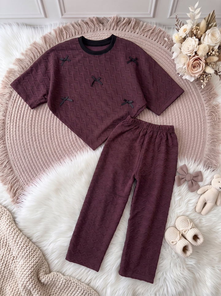 Plum Ribbon Stripe Top & Trouser