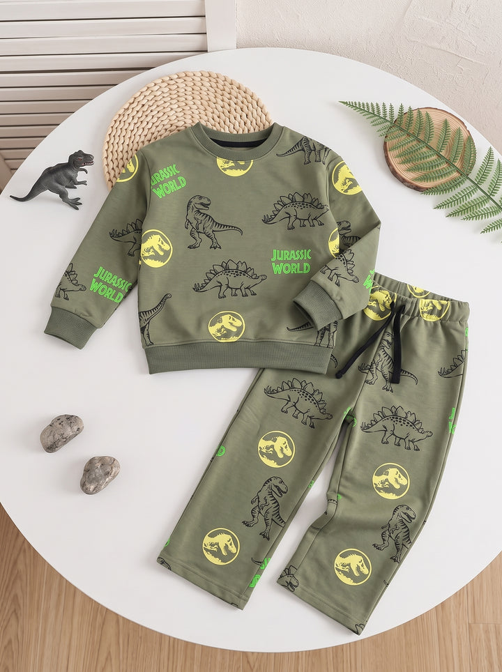 Jurassic World All Over Fleece Sweatshirt & Trouser