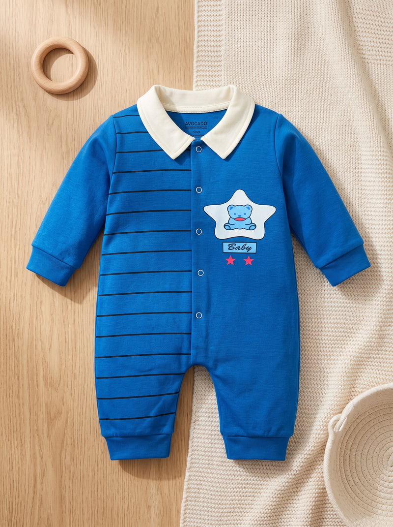 Little Bear Star Blue Romper