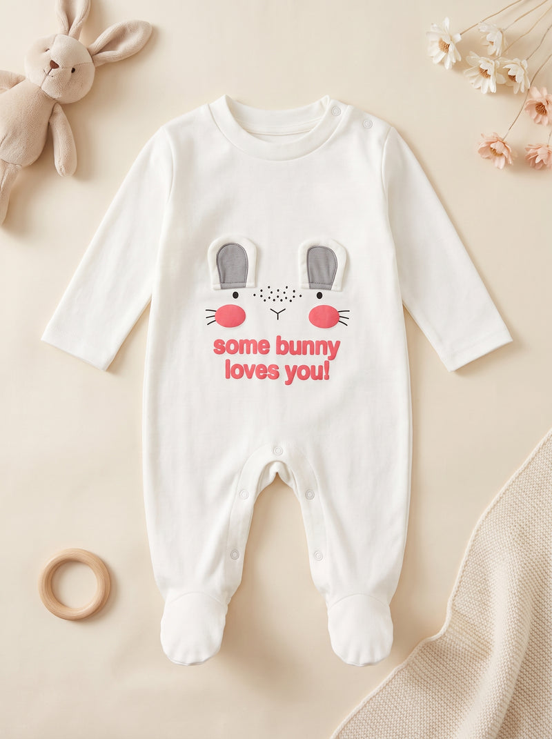 Bunny Face Footed Romper
