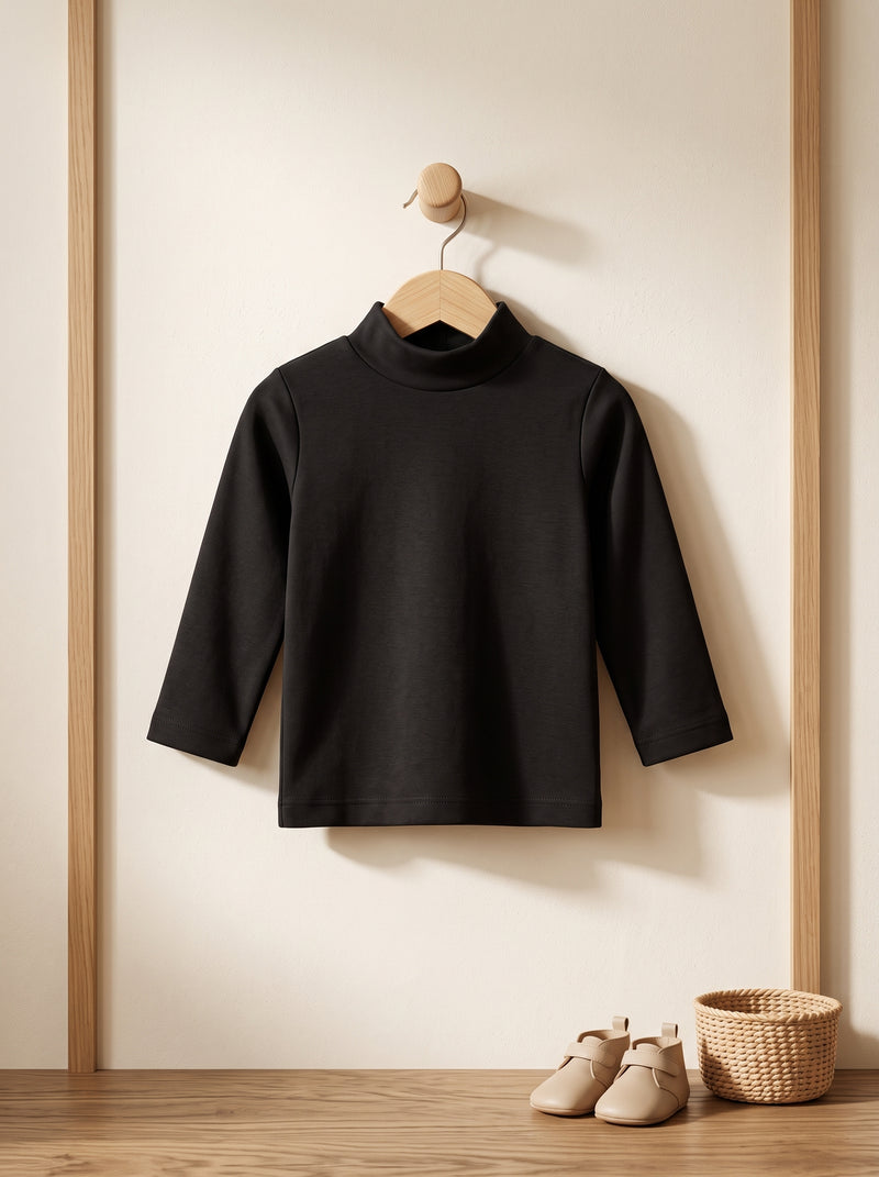 Black Mock Neck Top