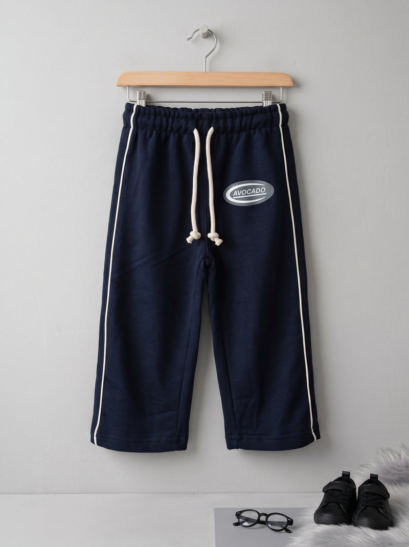 Dark Navy Avocado Oval Logo Piping Track Fleece Trouser