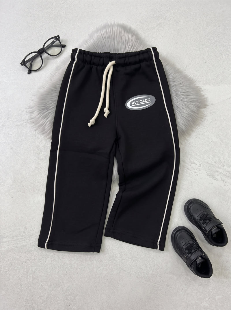 Black Avocado Oval Logo Piping Track Fleece Trouser