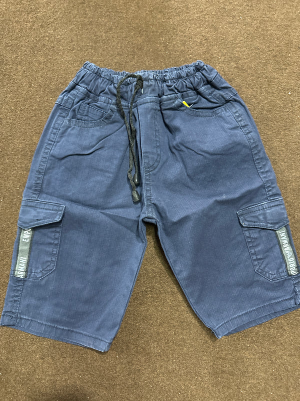 Blue Six Pocket Cotton Short