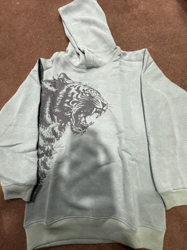 Tiger Print Fleece Hoodie