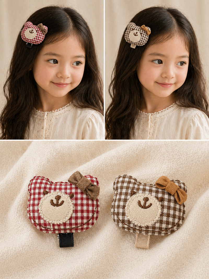 Cocoa Teddy Charm Clips