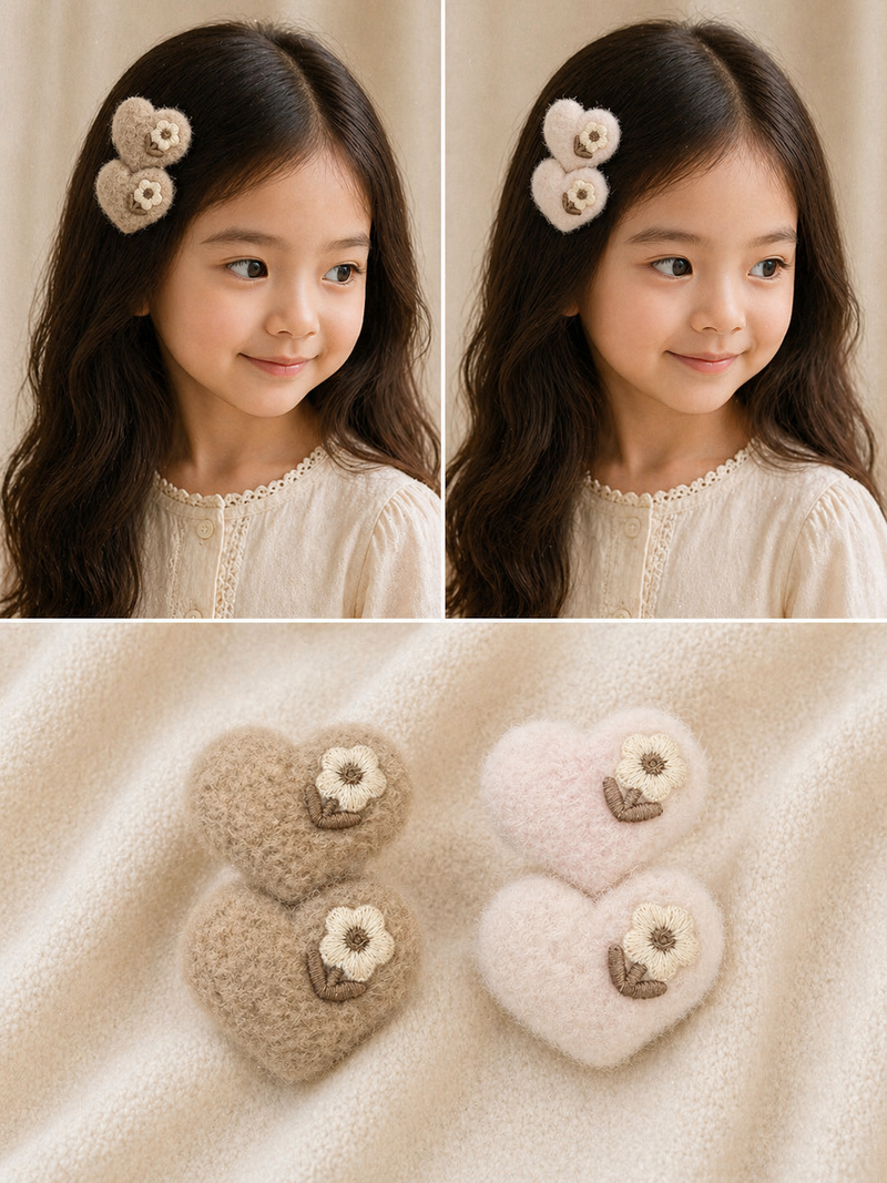 Fluffy Petal Clips (2 Pcs)