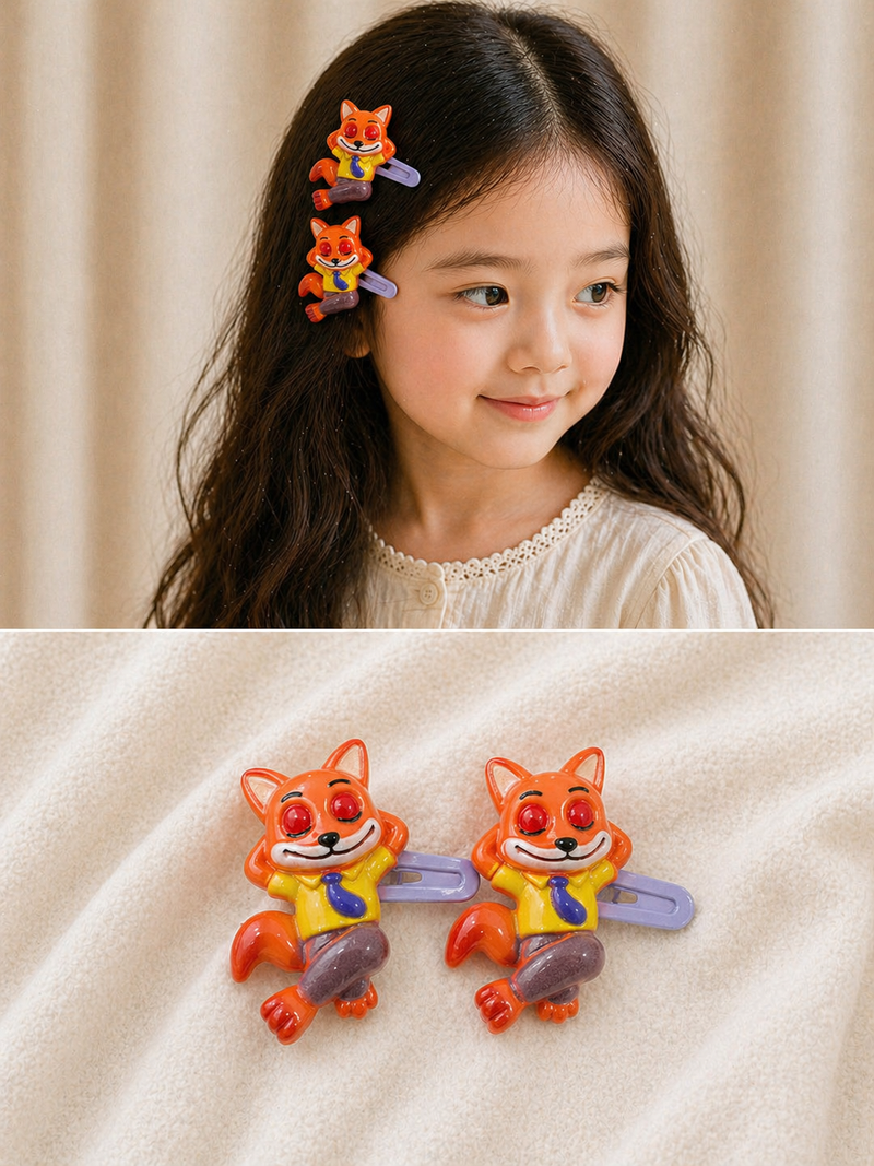 Foxy Fun Hair Clips (2pcs)