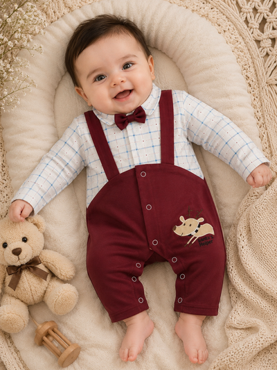 Santa’s Helper Red Dungaree Set