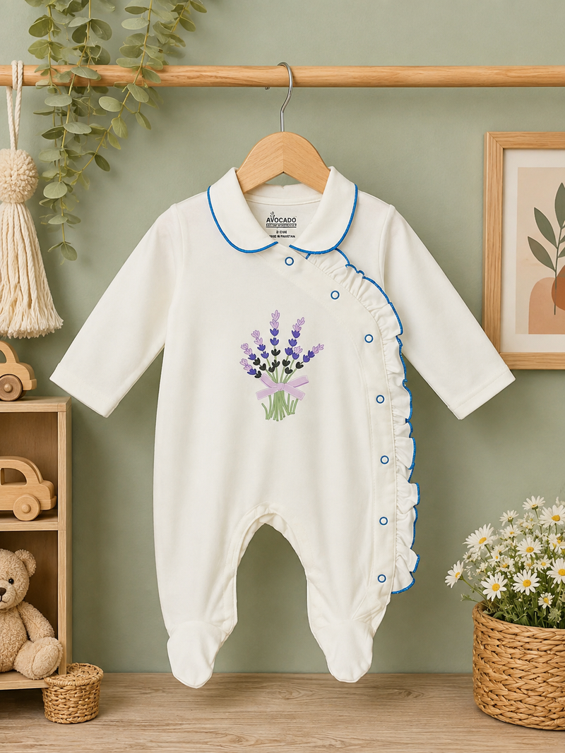 Lavender Bloom Ruffle Romper