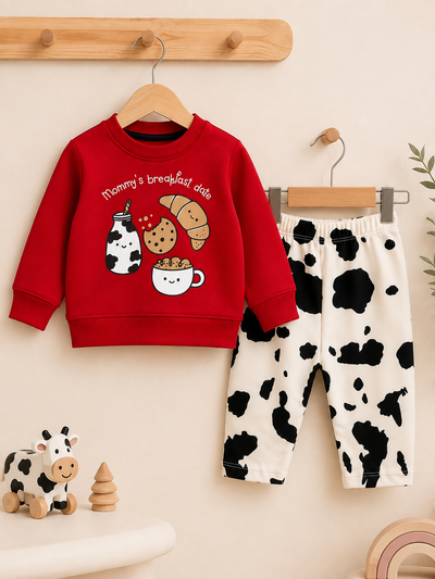 Milk & Cookies Fleece Sweatshirt & Trouser Infant