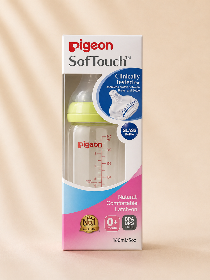 Pigeon Glass Baby Feeding Bottle (160ml)