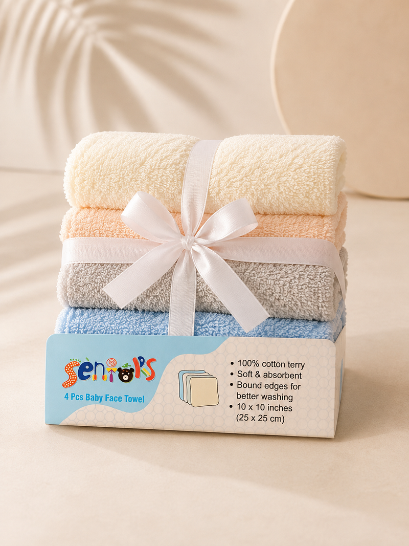 Baby Care Peach Grey Towel Set