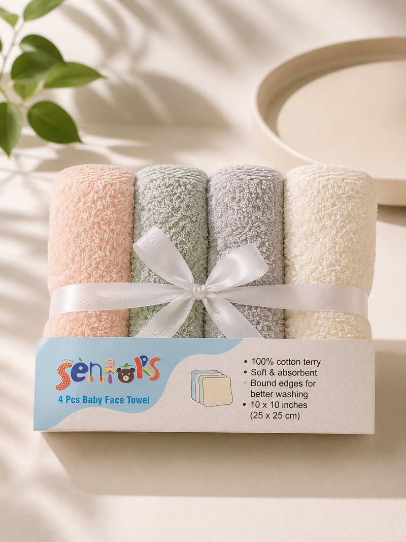 Baby Care Mint Green Grey Towel Set