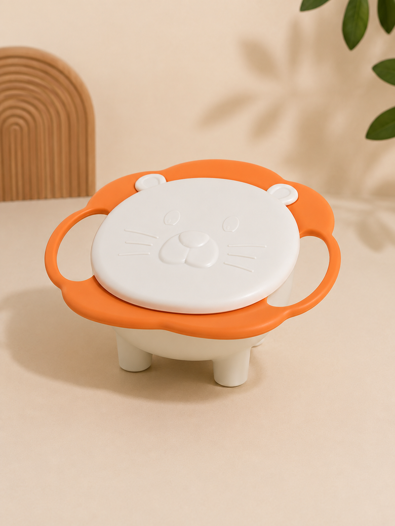 360 Rotate Bear Buddy White Bowl