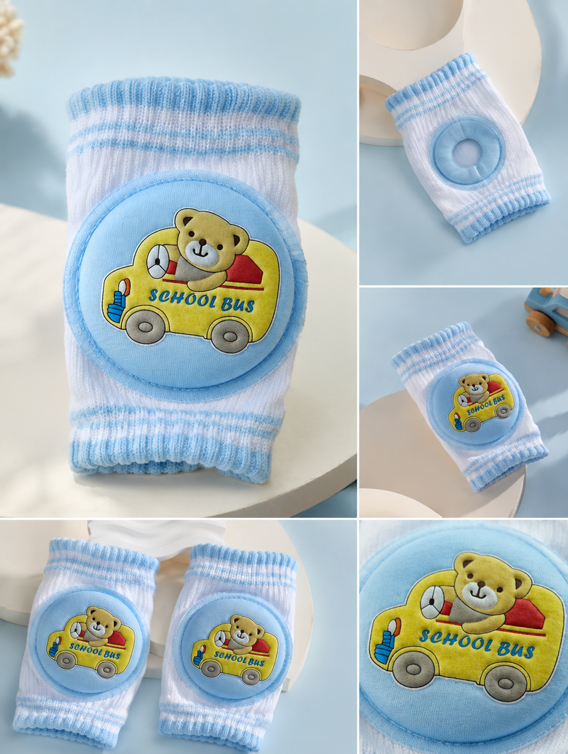 School Bus Sky Blue Knee Pads