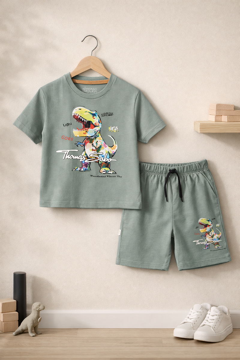 Premium Color Dino Splash Tee & Short