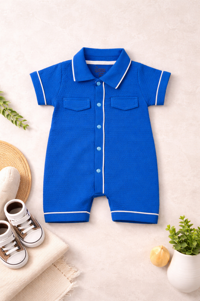 Imperial Collar Blue Romper