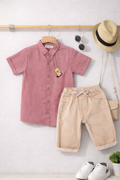 Pink Cuddle Shirt & Cotton Jeans Short