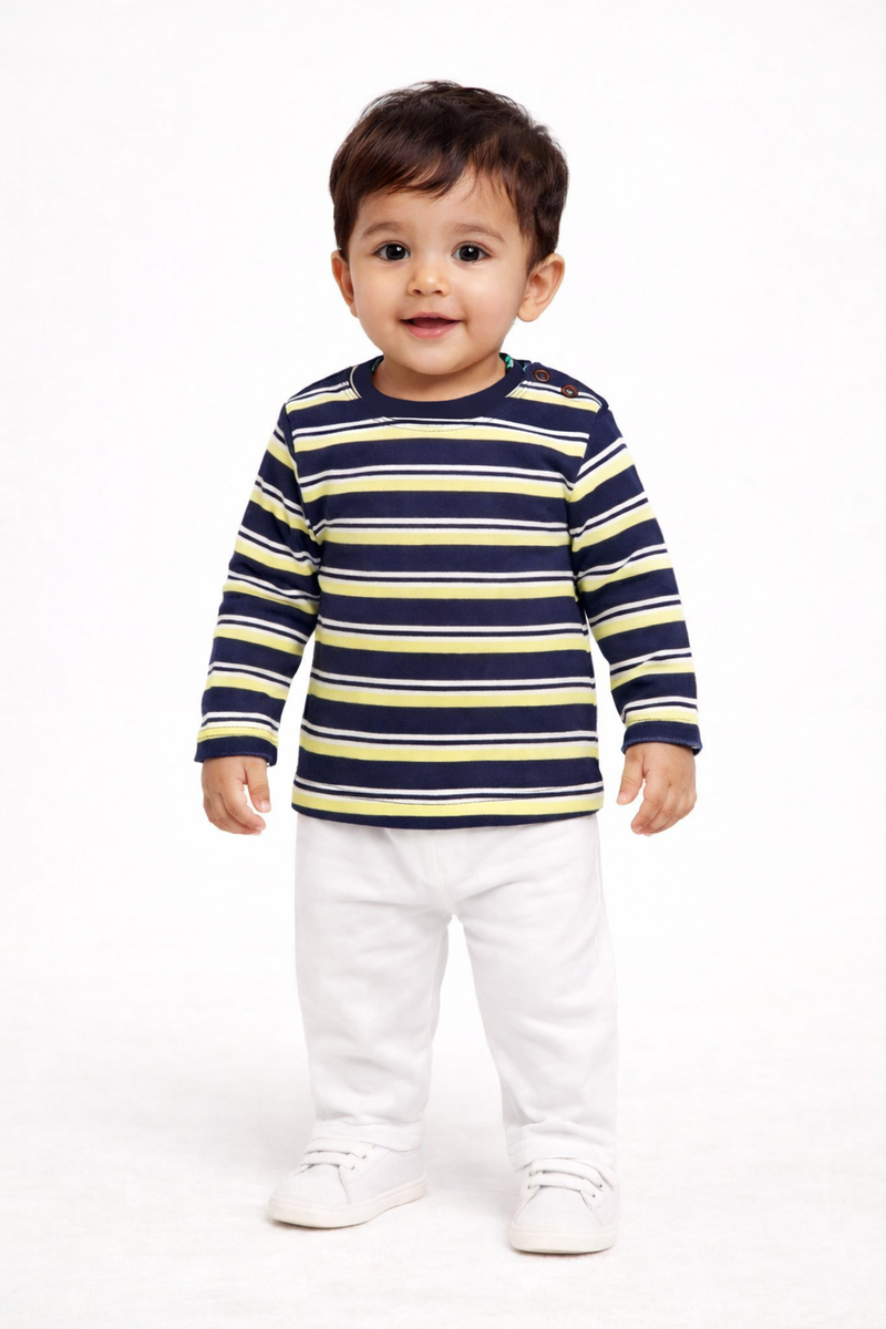 Everyday Full Sleeves Striped Shirt & Short Infant