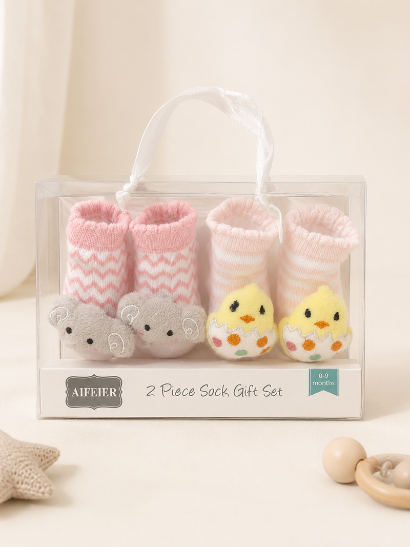 Baby Bear & Chick Sock Set (0-9 Months)