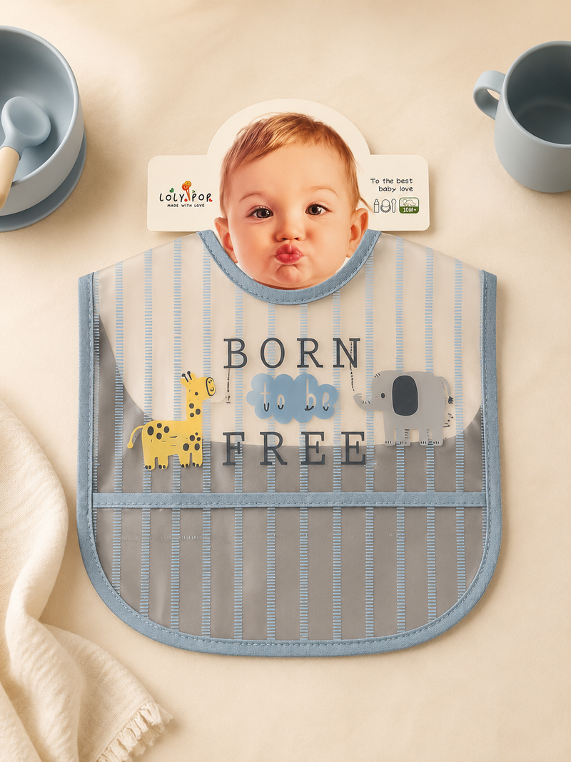 Born To Be Brave Waterproof Baby Bib