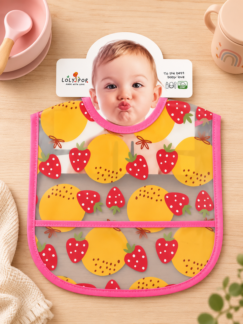 Strawberry Lemon Waterproof Baby Bib
