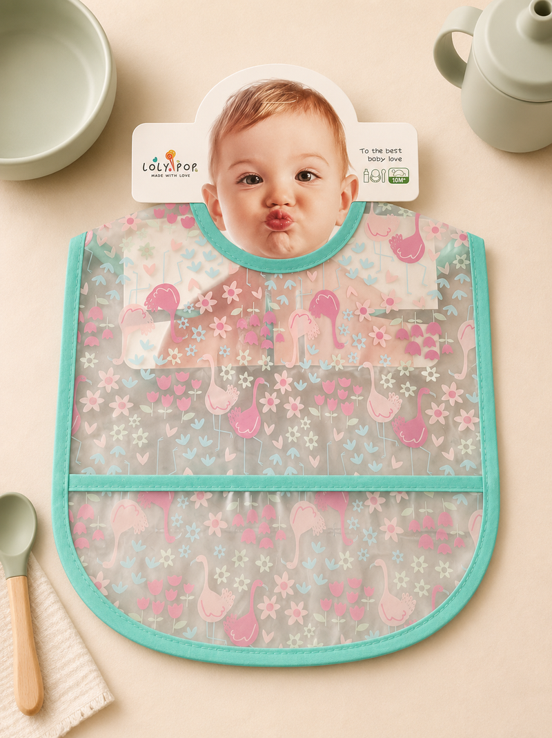 Flamingo Garden Waterproof Baby Bib