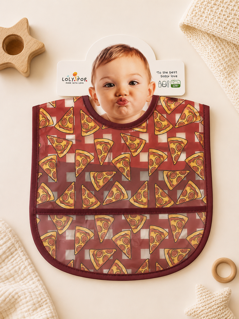 Pizza Party Waterproof Baby Bib