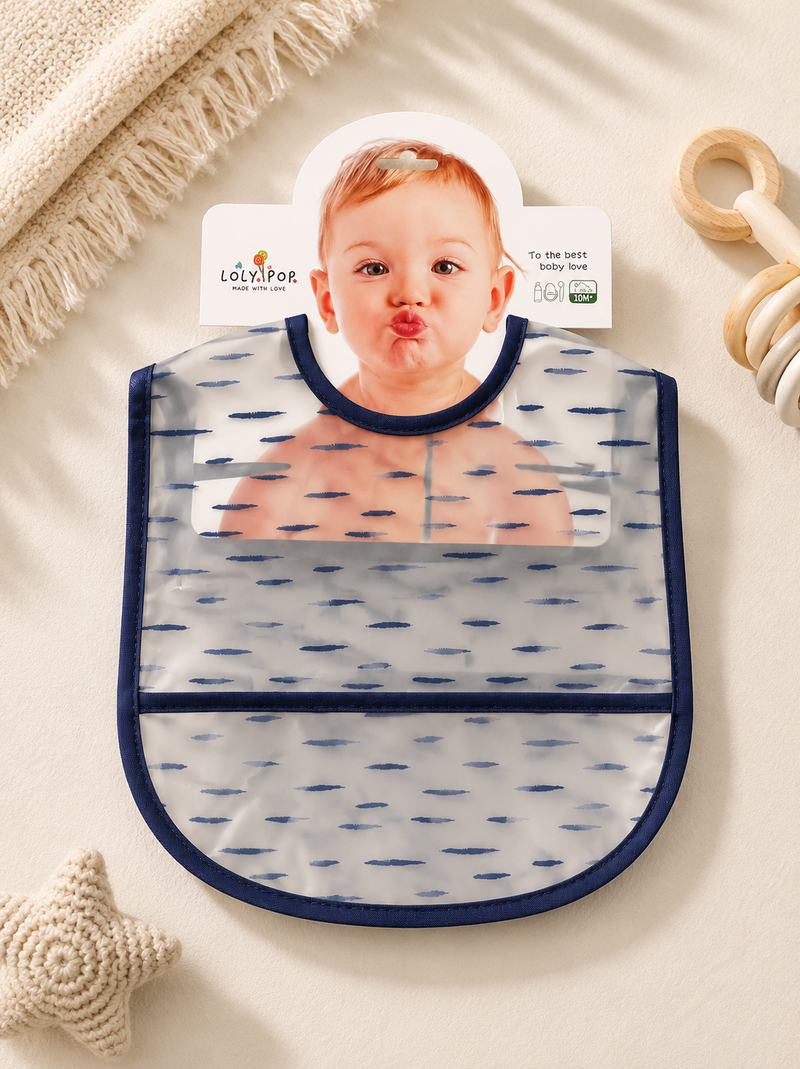 Midnight Dashes Waterproof Baby Bib